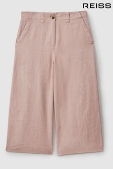 Reiss Pink Dani Teen Linen Loose Fit Trousers (B65932) | €77