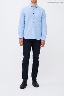 French Connection Blue Long Sleeve Cotton Shirt (B65944) | $72