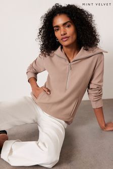 Cream - Mint Velvet Zip Front Sweatshirt (B65970) | kr1 630