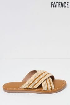 FatFace Natural Maeve Crossover Macrame Sliders (B66009) | €74