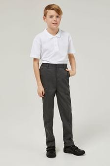 Trutex Boys Regular Leg Grey 2 Pack School Trousers