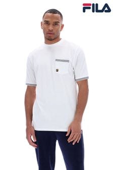 Fila White Otto Pocket T-Shirt With Tipping Details (B66102) | SGD 68