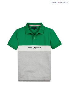 Grün - Tommy Hilfiger Blaues Farbblock-Polo-Shirt (B66110) | 62 € - 70 €