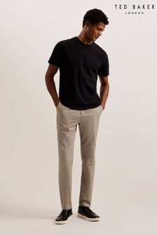 Ted Baker Brown Slim Fit Turney Dobby Chino Trousers (B66154) | SGD 184