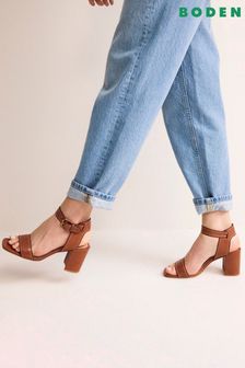 Boden Brown Ankle Strap Heeled Sandals (B66318) | 797 SAR