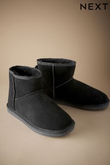 Mens black slipper boots top
