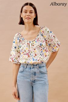 Albaray Cream Buttercup Pressed Floral Top (B66385) | €74