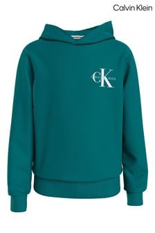 Calvin Klein Blue Small Monogram 100% Cotton Hoodie (B66600) | kr1 580