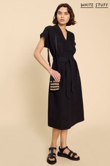 White Stuff Black Linen Blend Marianne Dress (B66607) | $135