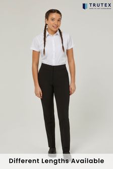 Trutex Girls Straight Leg Twin Pocket Black School Trousers