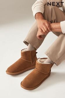 Tan Brown Signature Suede Slipper Boots (B66997) | $54