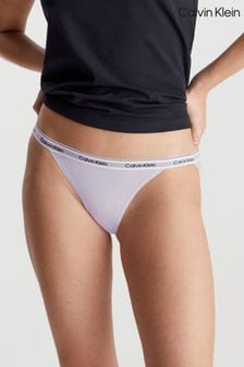 Calvin Klein Logo String Grey Bikini Thong