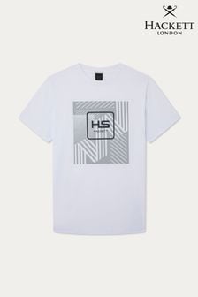 Hackett London Men Short Sleeve White T-Shirt (B67246) | Kč3,175