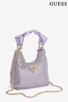 紫色 - Guess Lua Rhinestone Embellished Hobo Bag (B67301) | NT$5,370