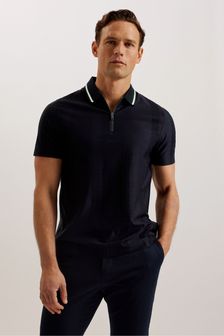 Blau - Ted Baker Orbite Slim Fit Jacquard Polo Shirt (B67310) | 117 €
