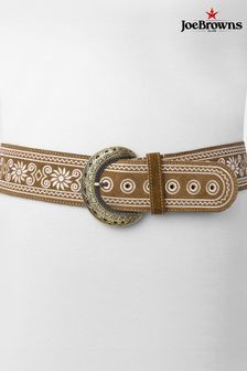 Joe Browns Western Style Floral Embroidered Suede Belt