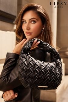 Черный - Lipsy Faux Leather Weave Knot Handle Bag (B67484) | €42