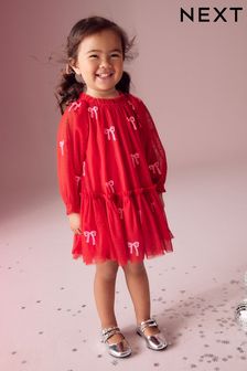 Red Bow - Sequin Mesh Party Dress (3mths-8yrs) (B67562) | 140 zł - 180 zł