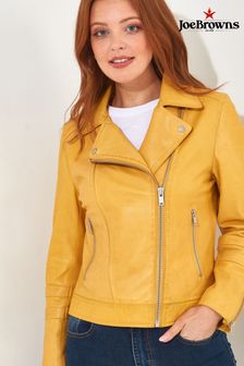 Joe Browns Yellow Cropped Leather Jacket (B67748) | €270