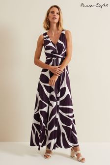 Phase Eight Purple Palmer Leaf Maxi Dress (B67766) | AED610