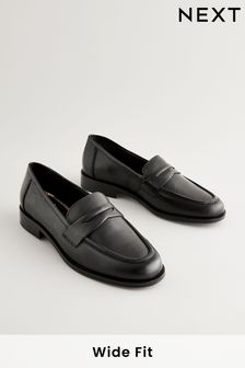 Black Standard/Wide Fit Forever Comfort® Slim Leather Penny Loafers (B67808) | €68