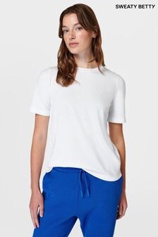 Sweaty Betty White Essential Crew Neck T-Shirt (B67977) | $51