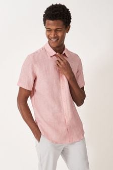 Orange - Crew Clothing Short Sleeve Linen Classic Shirt (B68043) | kr1 080
