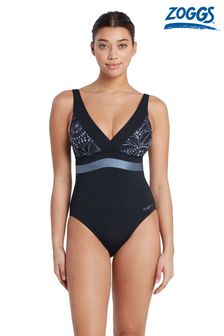 Zoggs Square Back Black Swimsuit With Foam Cup Support