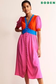 Boden Pink Petite Elsa Midi Tea Dress (B68102) | kr1,882