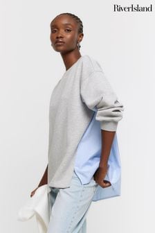 River Island Grey Hybrid Sweatshirt (B68142) | €40