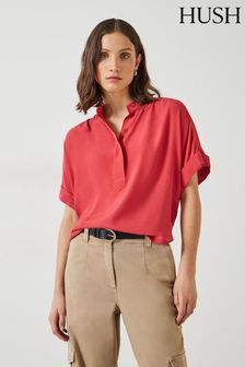 Hush Red Anika Short Sleeve Blouse (B68707) | 376 SAR