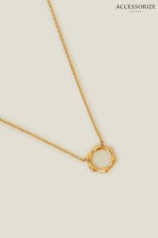 Accessorize 14ct Gold Tone Molten Flower Pendant Necklace (B68716) | €21