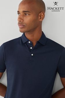 Hackett London Herren Kurzärmliges Polo-Shirt, Blau (B68784) | 156 €
