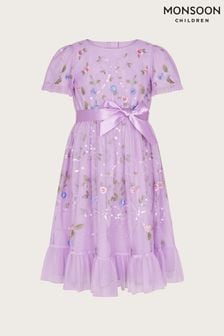 Monsoon Tula Tulle Floral Embellished Dress (B68851) | €64 - €77