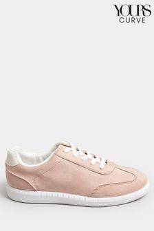 Yours Curve Pink Retro Trainers In Extra Wide EEE Fit (B68856) | kr570