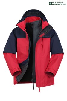 Mountain Warehouse Red Kids Climb 3 In 1 Waterproof Jacket (B68922) | AED333
