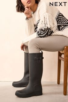 Black Knee High Wellies (B68961) | $58