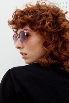 Różowe okulary przeciwsłoneczne Oliver Bonas Clubmaster z szylkretowym wykończeniem (B69041) | 150 zł