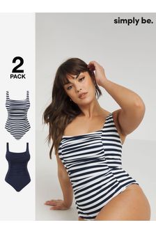 Simply Be Blue Magisculpt Swimsuits Pack of 2 (B69096) | ₪ 302