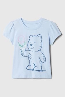 Blau - Gap Kurzärmeliges T-Shirt mit sommerlicher Grafik (Neugeborenes - 5 Jahre) (B69150) | 12 €