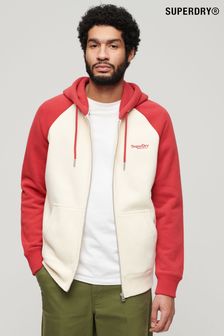 Superdry Red Essential Baseball Zip Hoodie (B69253) | SGD 106