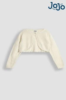 JoJo Maman Bébé Cream Lace Knit Bolero Cardigan (B69585) | $41