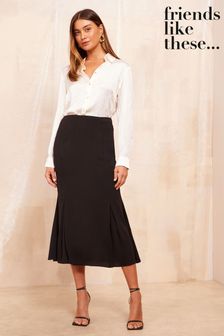 Friends Like These Black Tulip Midi Skirt (B69611) | CA$114