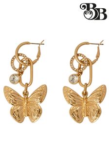 Bibi Bijoux Gold Tone Serene Wings Interchangeable Hoop Earrings