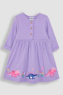 Dinomotiv, Lila - Jojo Maman Bébé Appliqué Button Front Dress (B70125) | 37 €