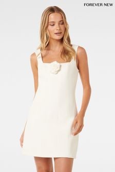 Forever New White Kate Structured Rosette Mini Dress (B70150) | 6,294 UAH