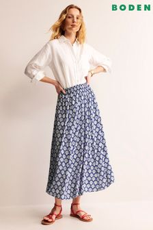 Boden Blue Crinkle Midi Skirt (B70325) | $193
