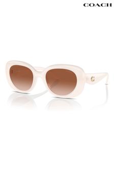 COACH Hc8391U Oval White Sunglasses
