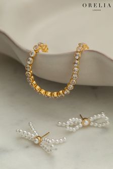 Orelia London Gold Tone Crystal Round Tennis Bracelet