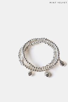 Mint Velvet Silver Tone Friendship Bracelet Set (B70466) | SGD 62